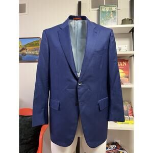 ISAIA Napoli Bright Blue Wool Sport Coat 56r